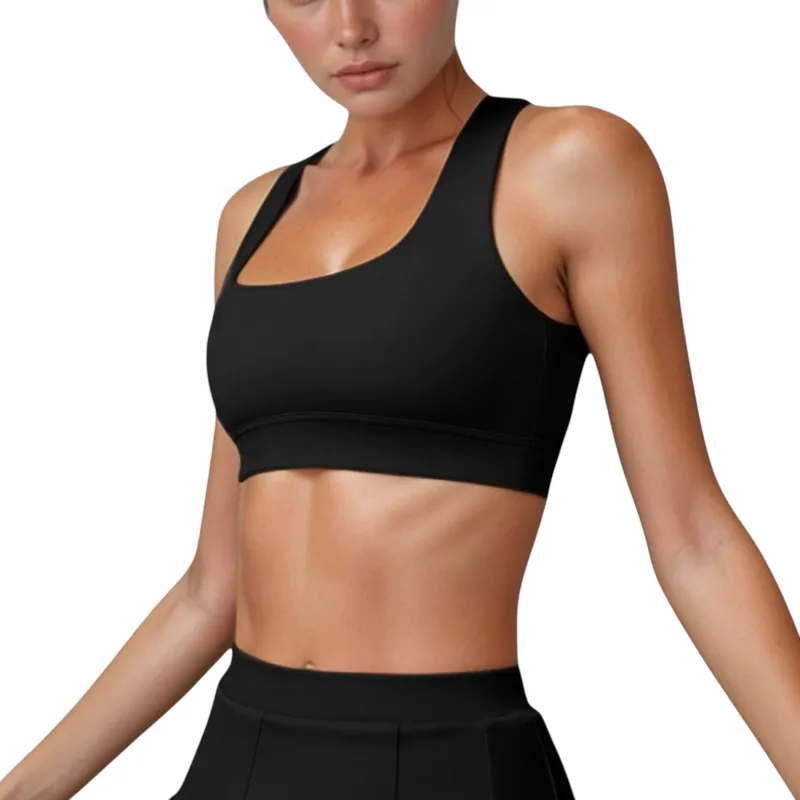 Anna-Kaci Women's Square Neckline Sports Bra with Supportive Underband for Low to Medium Impact Activities sold by Anna-Kaci