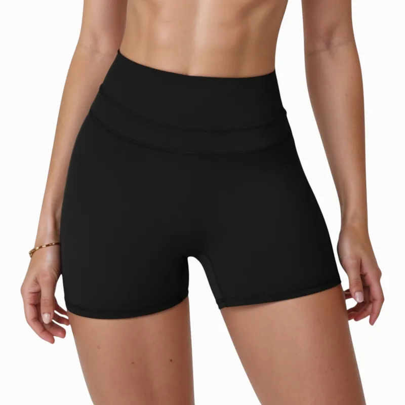 Anna-Kaci Active Women's High Waist Seamless Biker Shorts with Wide Waistband and Stretch Fit for Active Comfort - Small, Fuchsia sold by Anna-Kaci