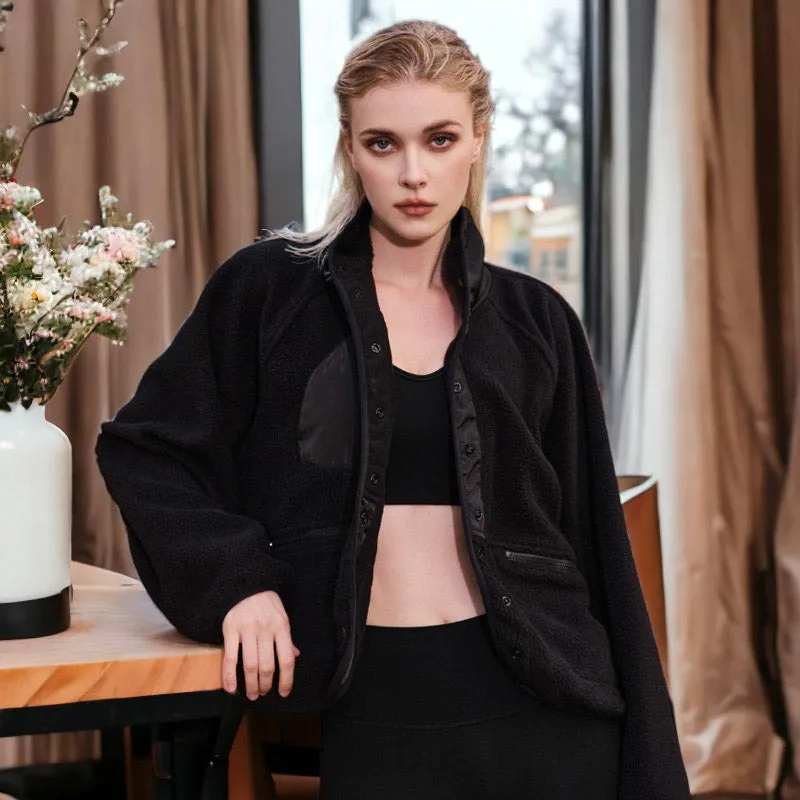 Textured Shearling Button Front Jacket sold by Anna-Kaci product image thumbnail 2