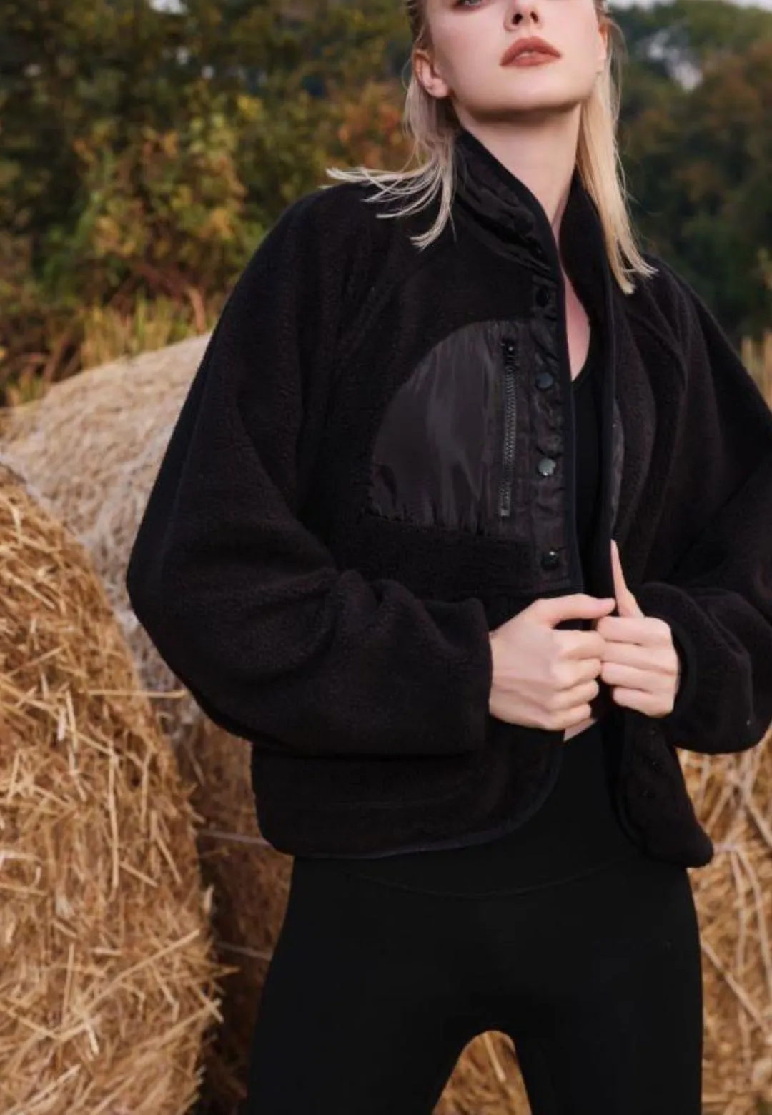 Textured Shearling Button Front Jacket sold by Anna-Kaci product image thumbnail 3