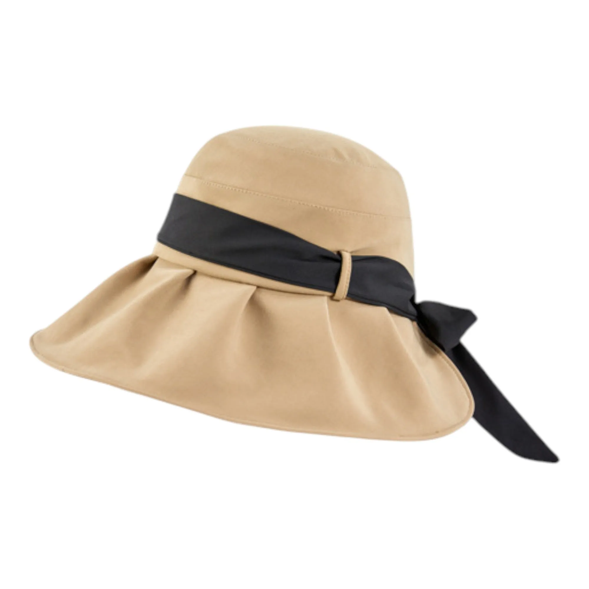 Anna-Kaci Women's Wide Brim Floppy Sun Hat with Contrast Bow Band and Structured Crown sold by Anna-Kaci