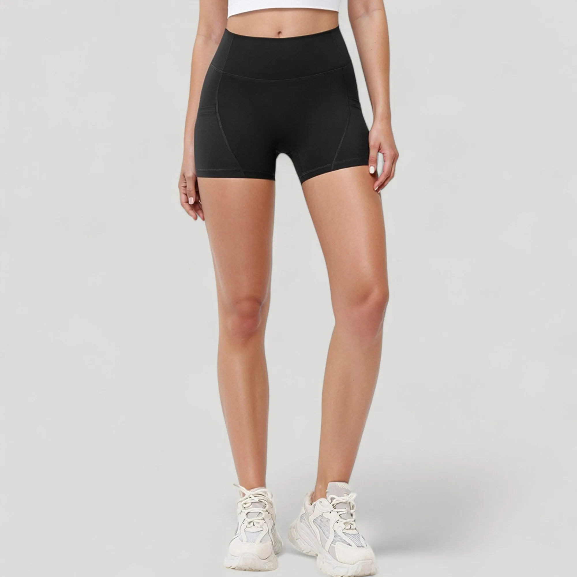 Anna-Kaci Active Women's High Waist Workout Shorts with Side Pockets and Seam-Contoured Fit for Flexible Movement sold by Anna-Kaci product image thumbnail 2