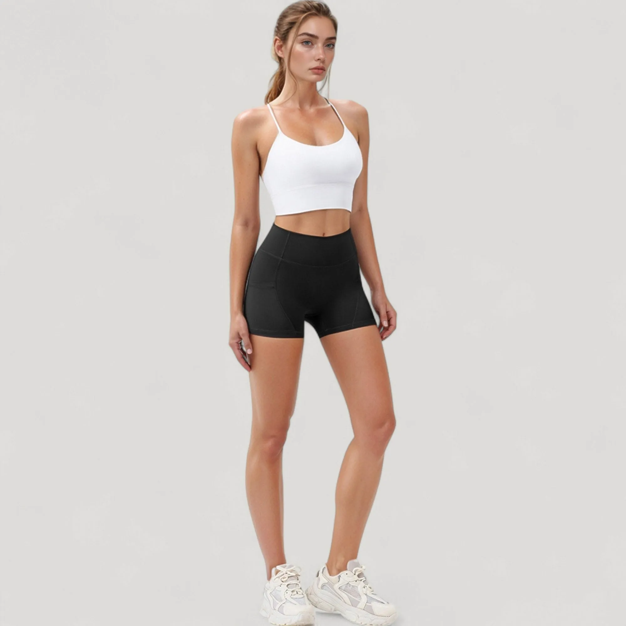 Anna-Kaci Active Women's High Waist Workout Shorts with Side Pockets and Seam-Contoured Fit for Flexible Movement sold by Anna-Kaci product image thumbnail 3