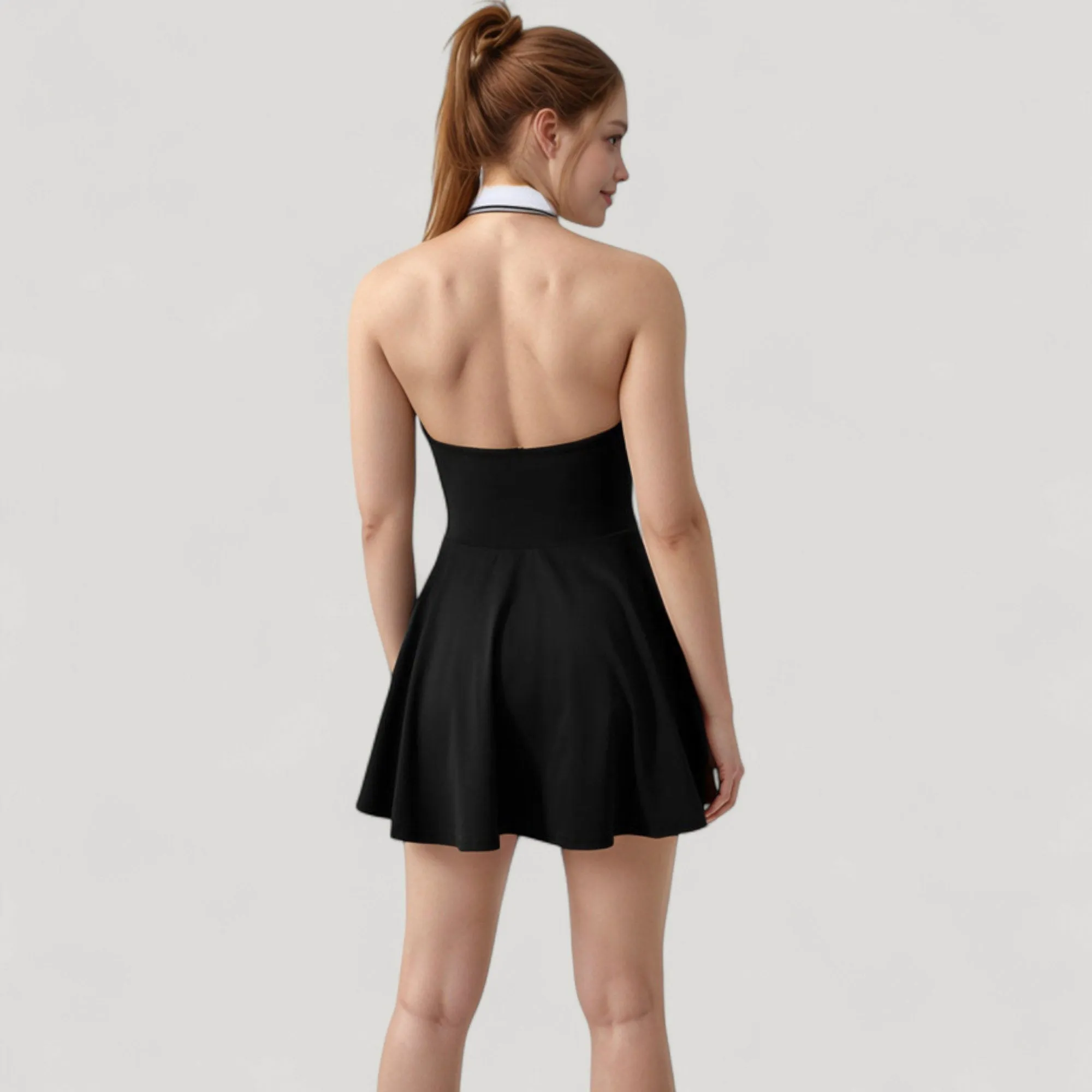 Anna-Kaci Active Women's Sleeveless Tennis Dress with Contrast Polo Collar and Flared Skirt Design sold by Anna-Kaci product image thumbnail 5