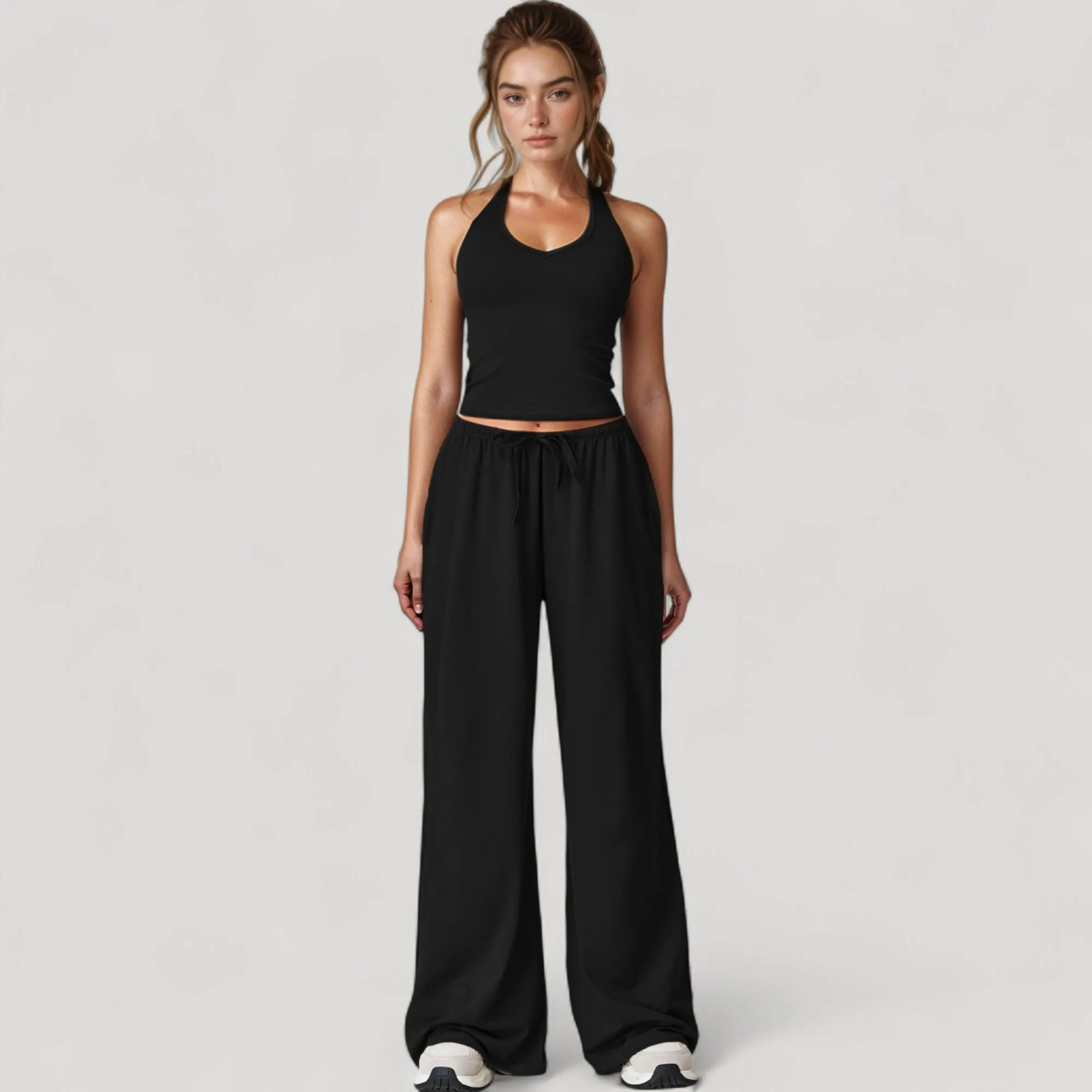 Anna-Kaci Active Women's Wide Leg Lounge Pants with Drawstring Waist and Relaxed Fit for All-Day Comfort sold by Anna-Kaci product image thumbnail 2