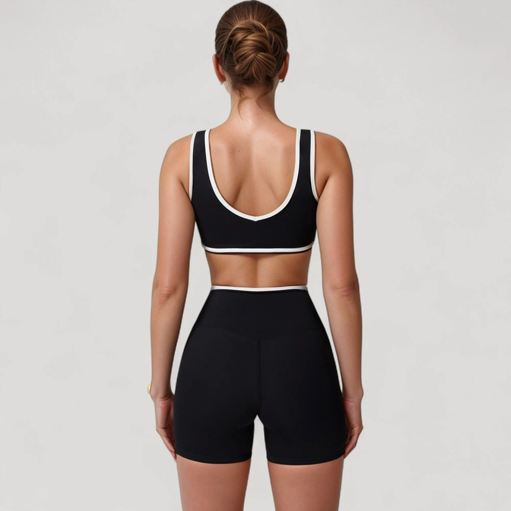 Anna-Kaci Active Women's High Waist Crossover Athletic Shorts with Stretch Fabric and Flattering V Front Waistband sold by Anna-Kaci product image thumbnail 5