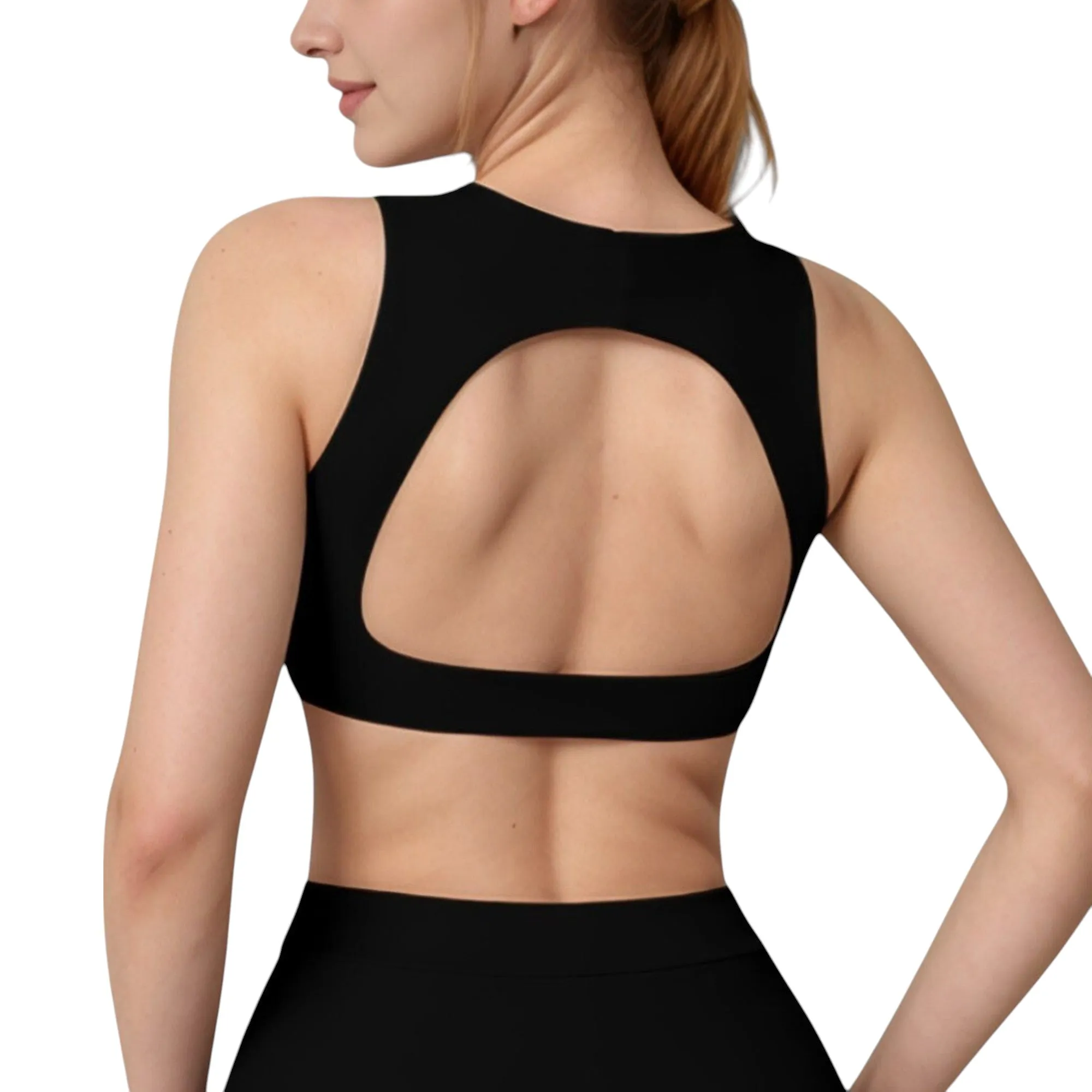 Anna-Kaci Active Women's High Neck Sports Bra with Cutout Back Detail and Wide Underband for Medium Support sold by Anna-Kaci