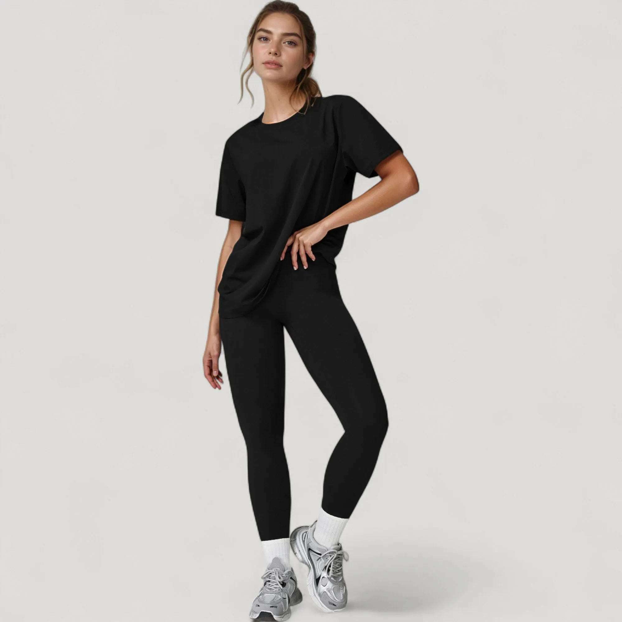 Anna-Kaci Active Women's Relaxed Fit Crew Neck T-Shirt with Short Sleeves and Soft Stretch Fabric for Everyday Comfort sold by Anna-Kaci product image thumbnail 4