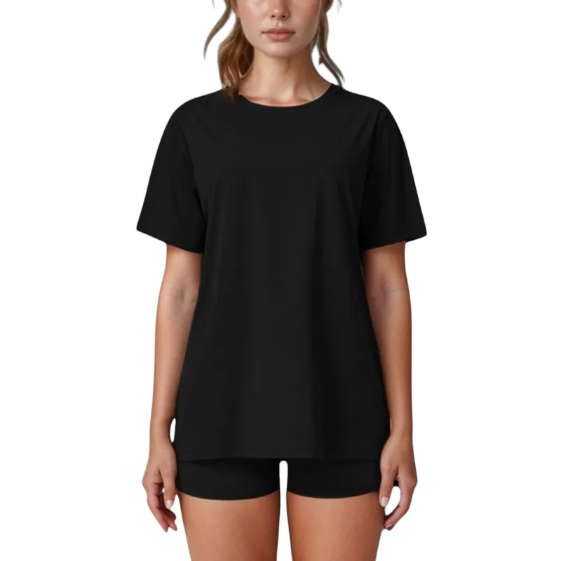 Anna-Kaci Active Women's Relaxed Fit Crew Neck T-Shirt with Short Sleeves and Soft Stretch Fabric for Everyday Comfort sold by Anna-Kaci