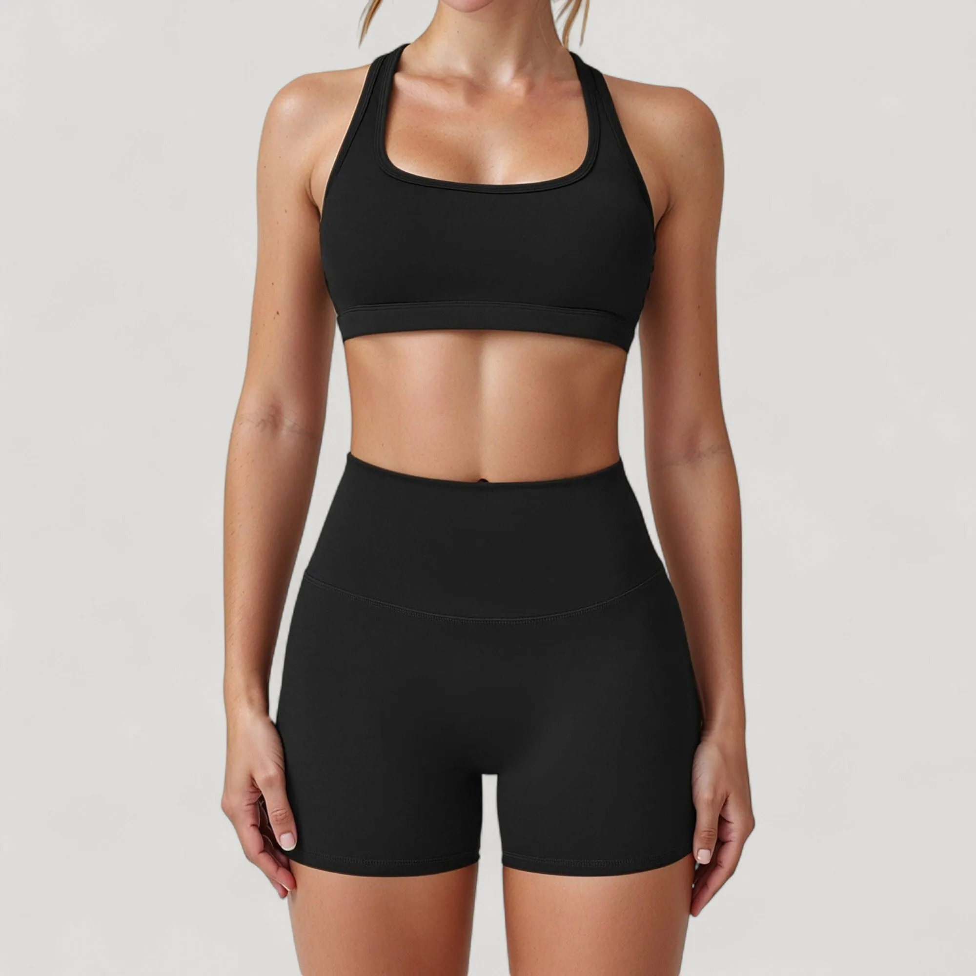Anna-Kaci Active Women's High Neck Sports Bra with Minimalist T-Back Strap Design and Smooth Stretch Compression Fit sold by Anna-Kaci product image thumbnail 4