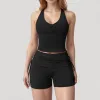 Anna-Kaci Active Women's V-Neck Cropped Tank Top with Racer-Inspired Straps and Smooth Contour Fit for Activewear sold by Anna-Kaci