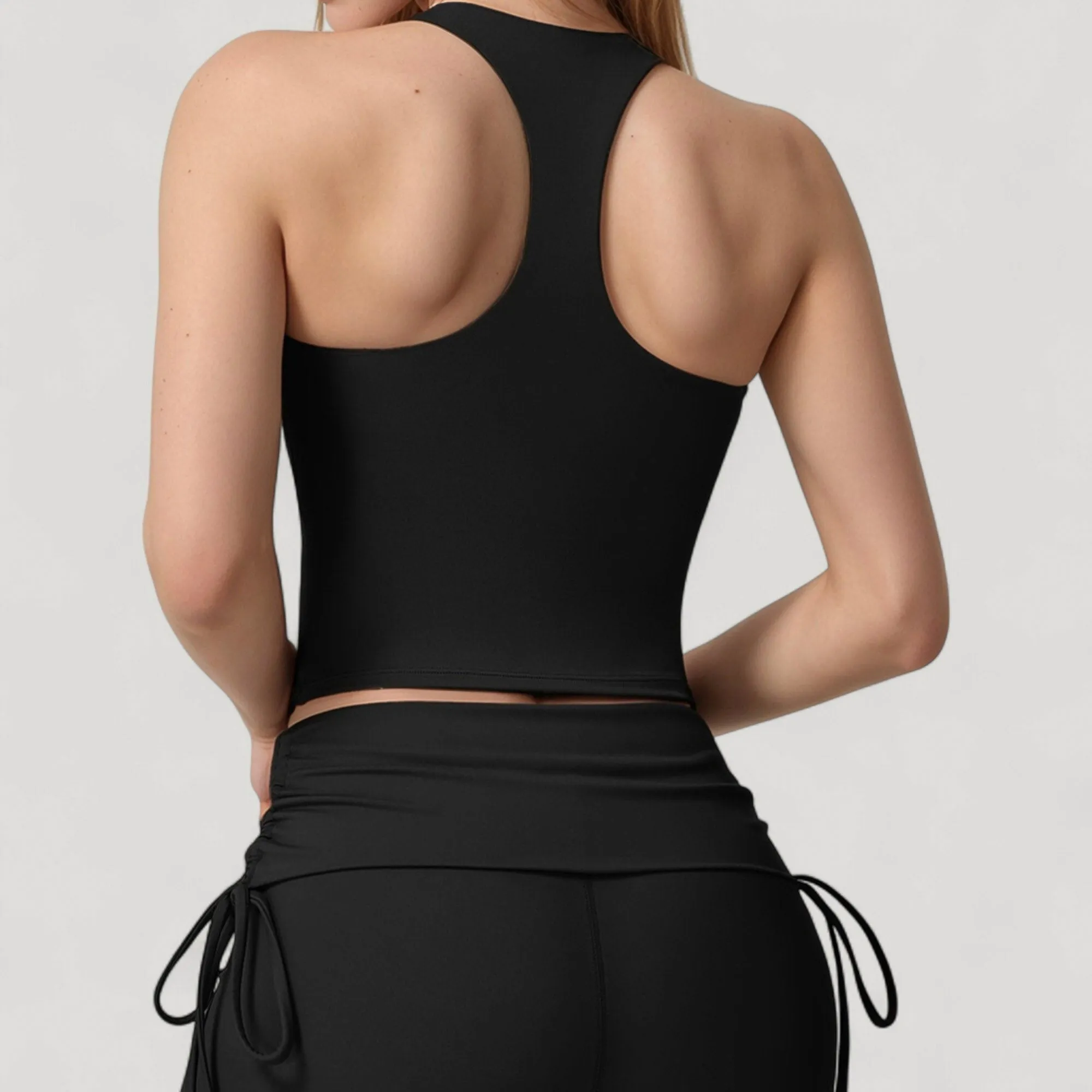 Anna-Kaci Active Women's V-Neck Cropped Tank Top with Racer-Inspired Straps and Smooth Contour Fit for Activewear sold by Anna-Kaci product image thumbnail 5
