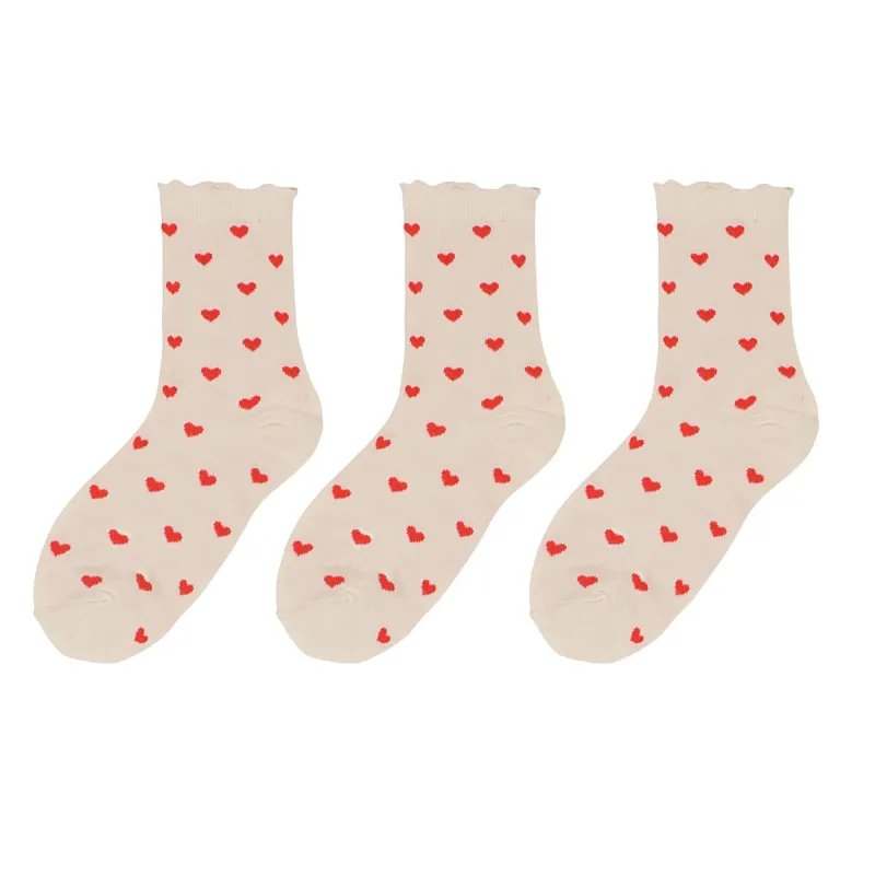 Anna-Kaci Women's Ankle Socks with Allover Heart Print and Soft Ribbed Cuff Trim sold by Anna-Kaci