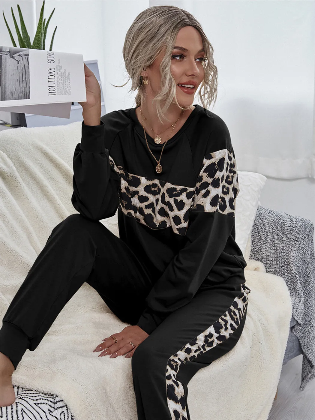 2 Piece Leopard Print Jump Suit Set sold by Anna-Kaci product image thumbnail 4