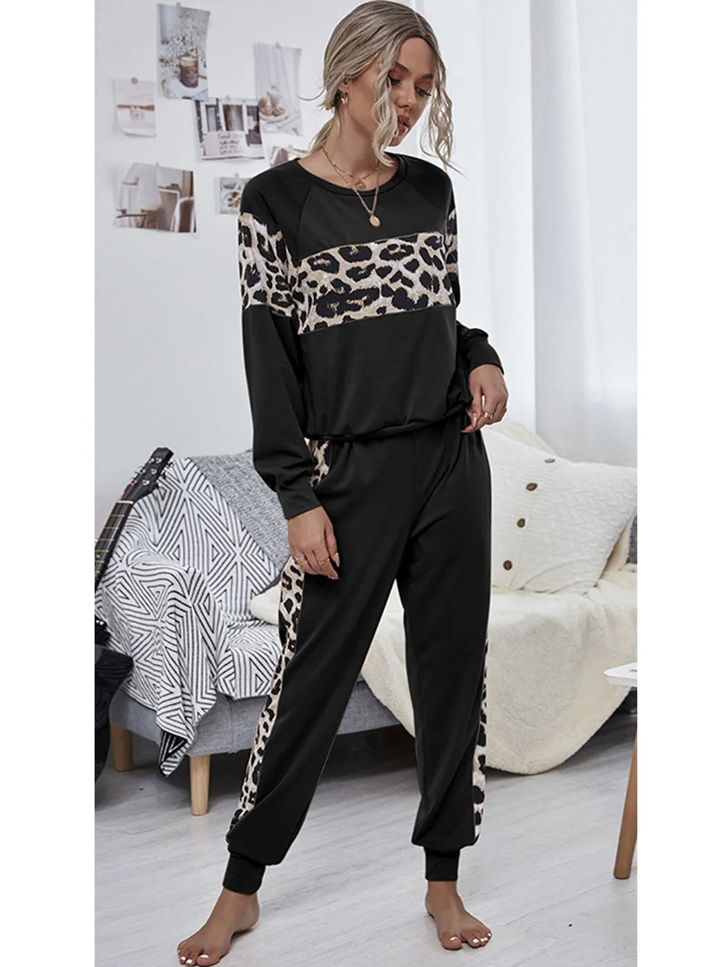 2 Piece Leopard Print Jump Suit Set sold by Anna-Kaci product image thumbnail 5