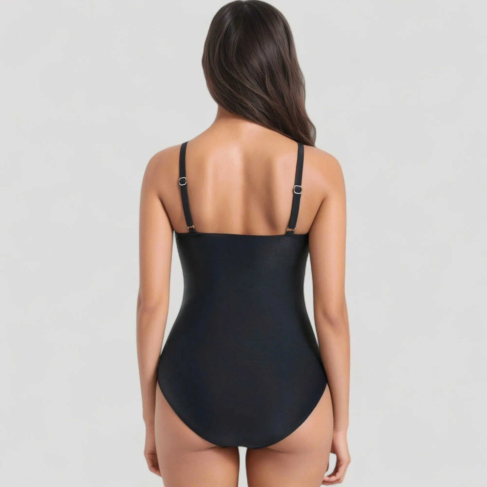 Anna-Kaci Swim Women's V-Neck One Piece Swimsuit with Front Tie Detail and Subtle Ruching sold by Anna-Kaci product image thumbnail 5