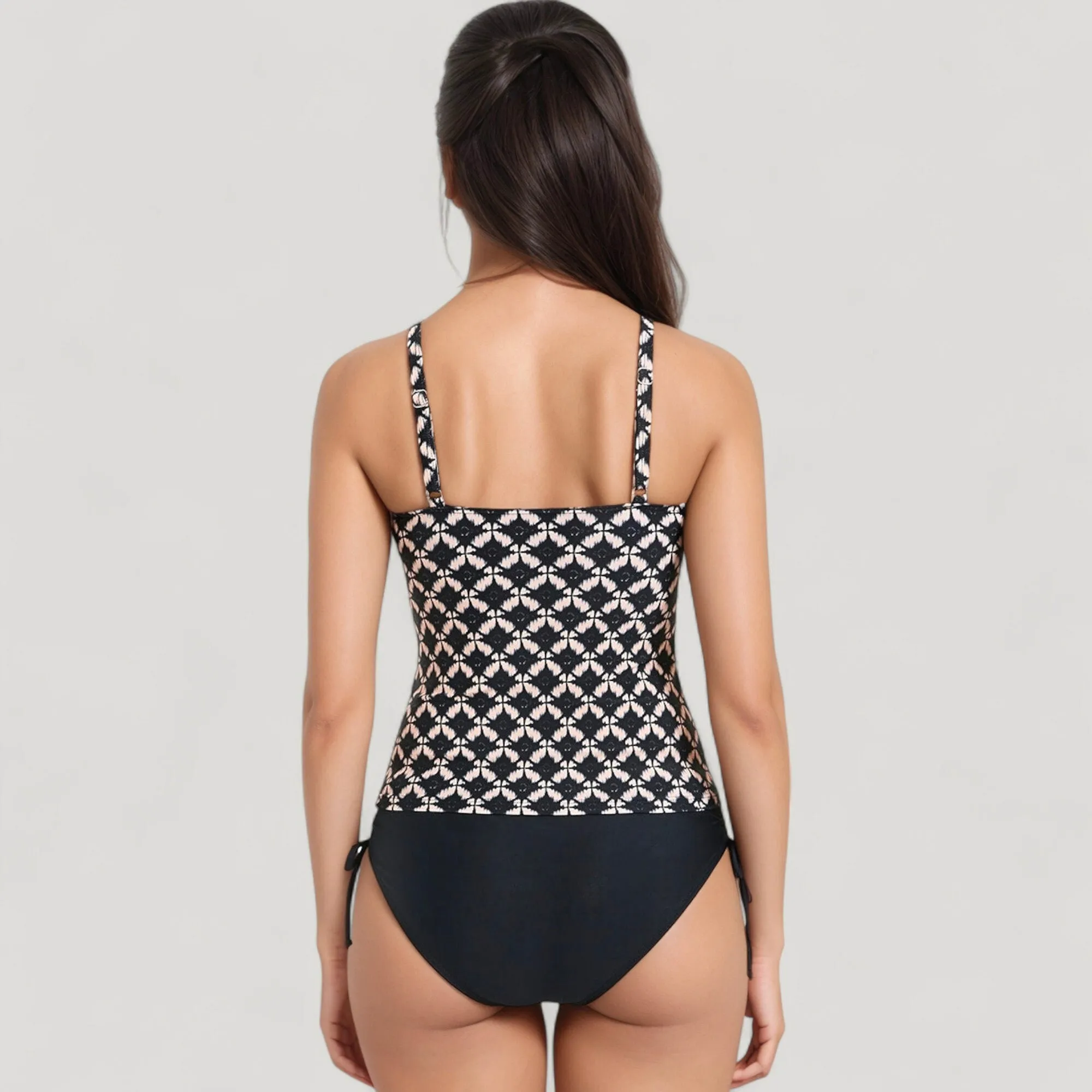 Anna-Kaci Swim Women's Tankini Top with Front Tie and Adjustable Side Bottoms Two Piece Swimsuit sold by Anna-Kaci product image thumbnail 5