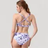 Anna-Kaci Swim Women's Floral Print Ruffle Trim Bikini Set with Scoop Neck Crop Top and High Waist Bottom sold by Anna-Kaci