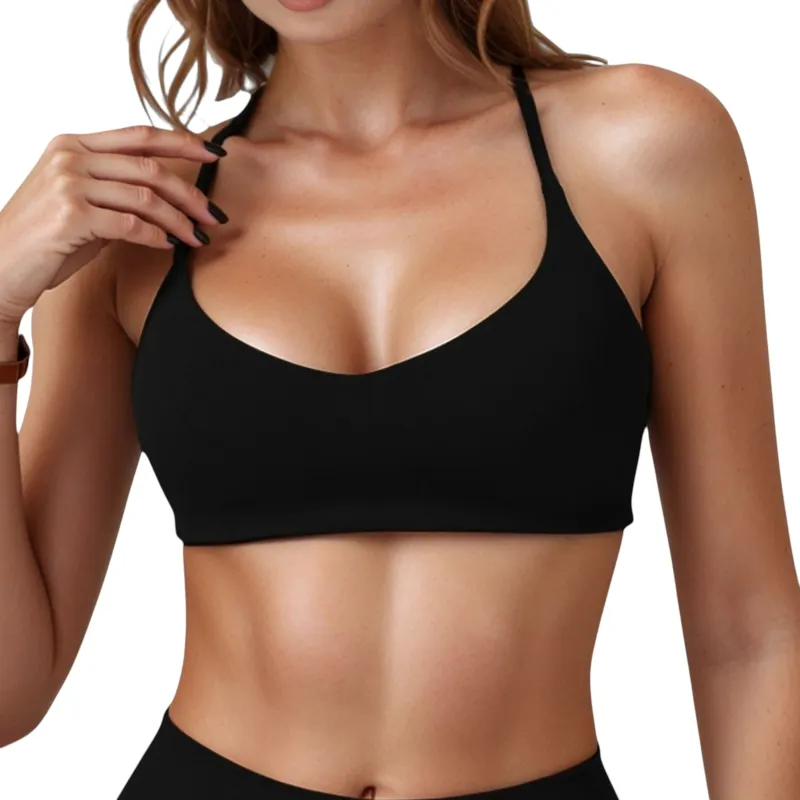 Anna-Kaci Active Women's Scoop Neck Sports Bra with Adjustable Straps and Smooth Stretch Fit made by Anna-Kaci