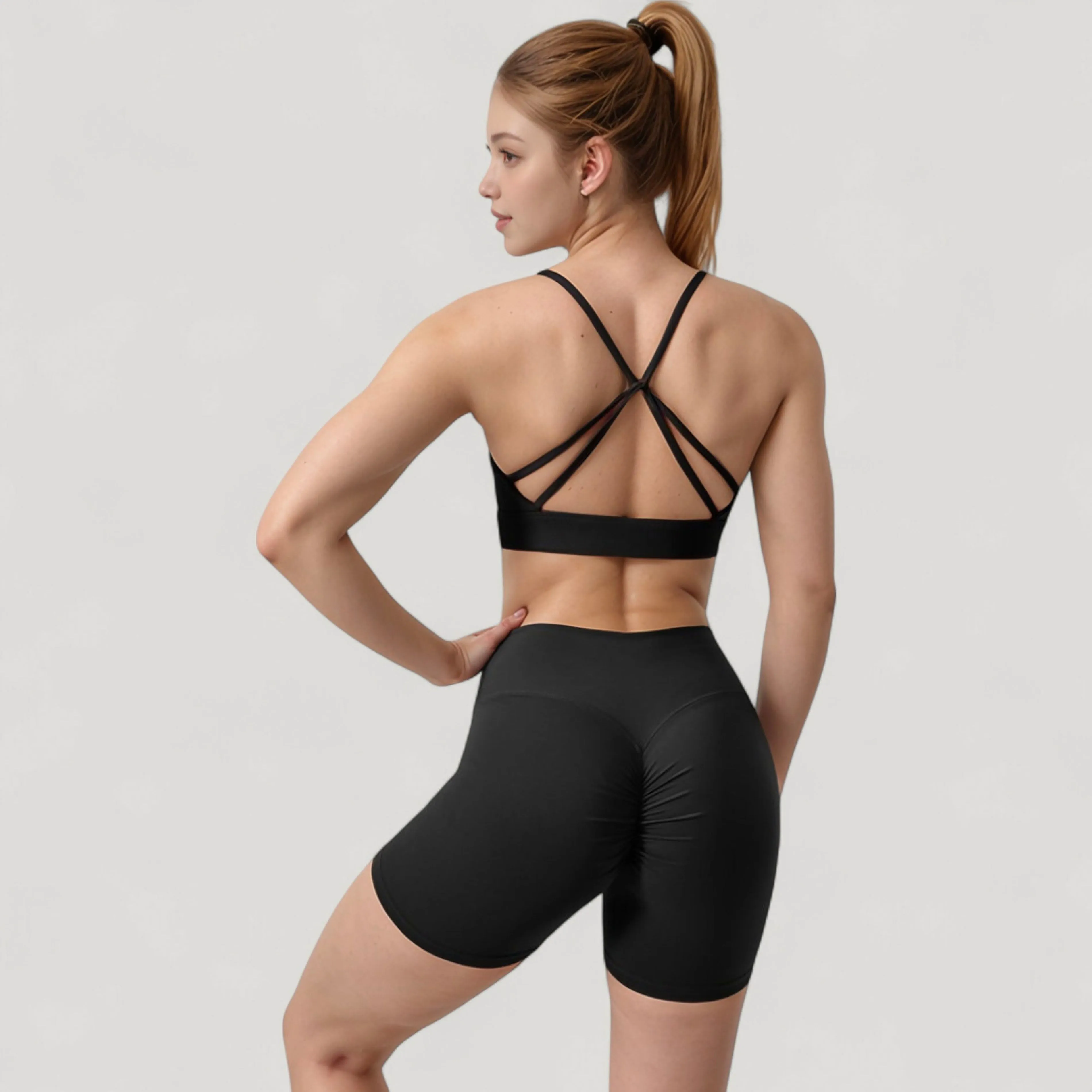 Anna-Kaci Active Women's Scoop Neck Sports Bra with Adjustable Spaghetti Straps Removable Padding Stretch Fabric for Low Impact Activity sold by Anna-Kaci product image thumbnail 5