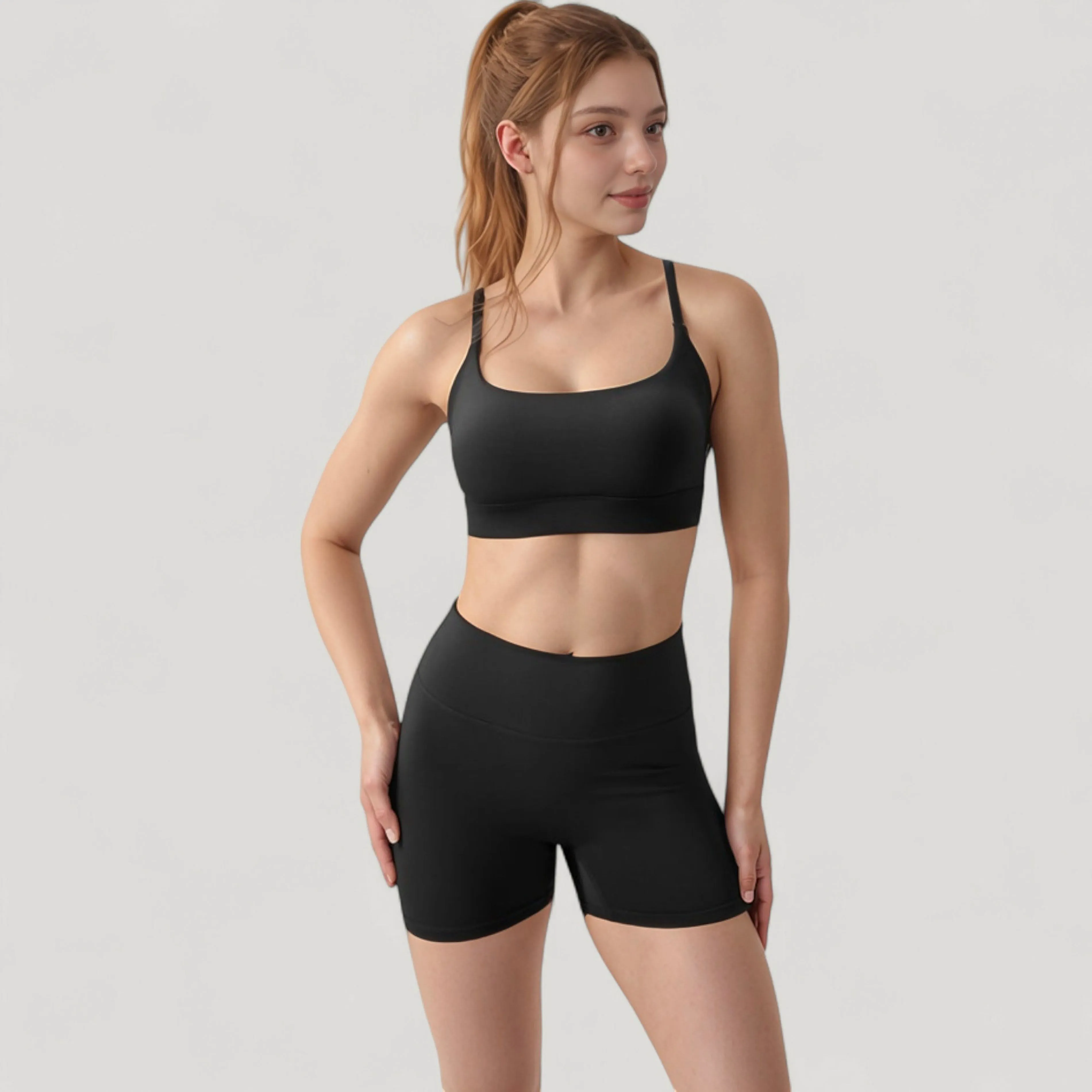 Anna-Kaci Active Women's Scoop Neck Sports Bra with Adjustable Spaghetti Straps Removable Padding Stretch Fabric for Low Impact Activity sold by Anna-Kaci product image thumbnail 2