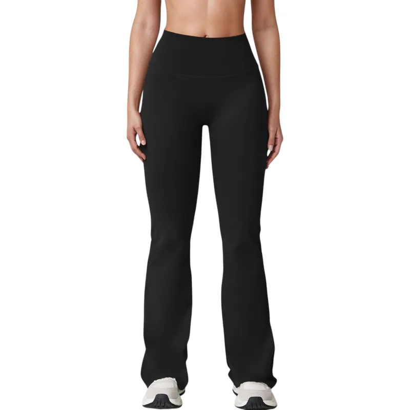 Anna-Kaci Active Women's High Waist Flared Leg Stretch Pants Smooth Fabric Seamless Waistband Active Lounge Bottoms sold by Anna-Kaci