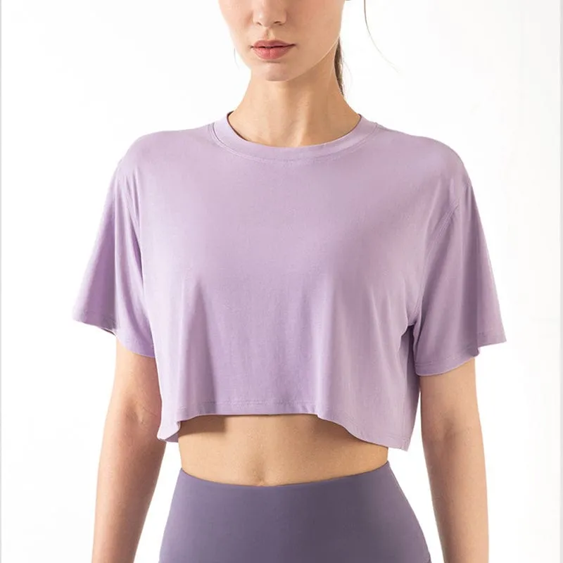 High Neck Cropped Boxy Fitness Tee sold by Anna-Kaci