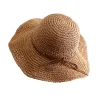 Anna-Kaci Wide - Brim Straw Sun Hat with Leather Tie sold by Anna-Kaci