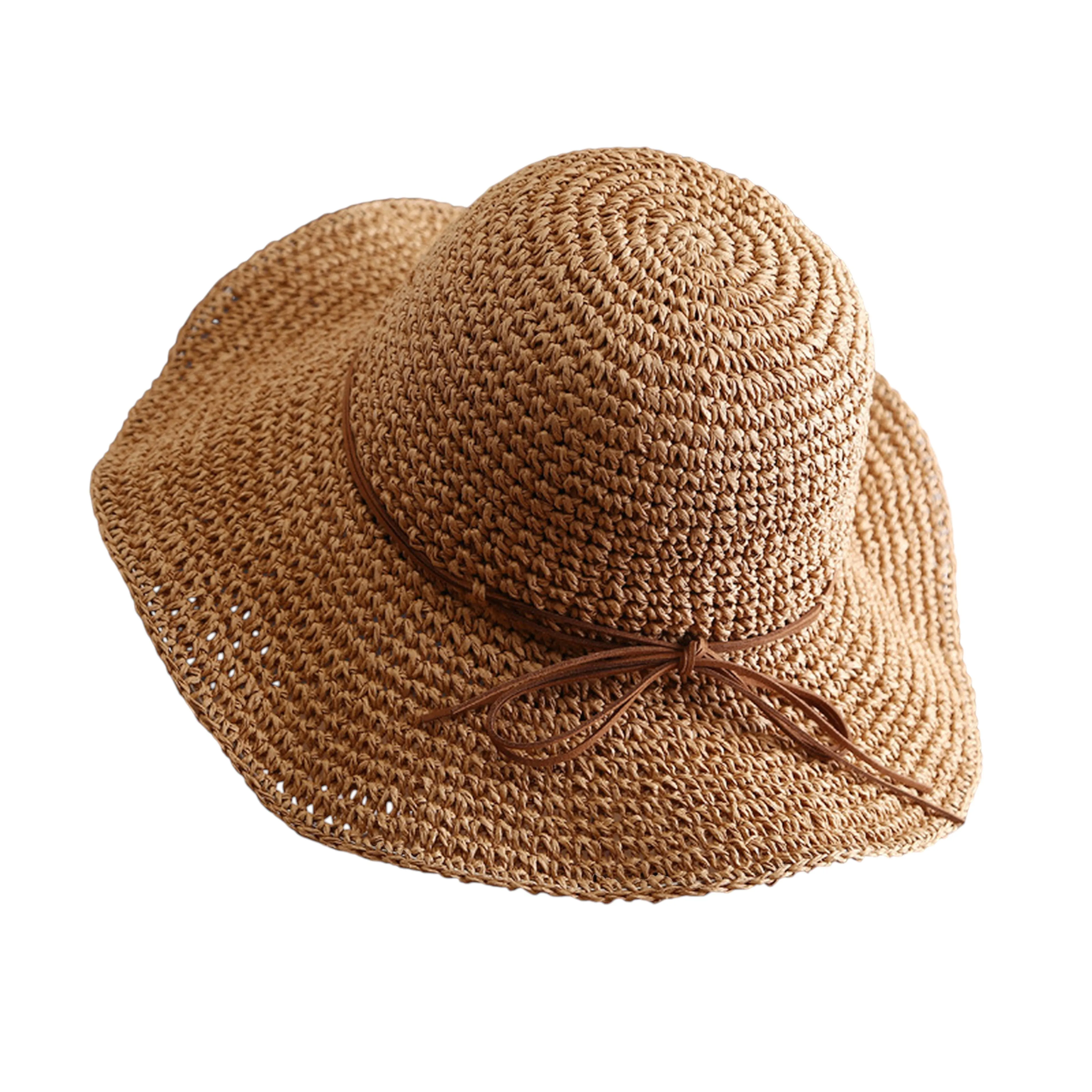 Anna-Kaci Wide - Brim Straw Sun Hat with Leather Tie sold by Anna-Kaci product image thumbnail 5