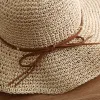 Anna-Kaci Wide - Brim Straw Sun Hat with Leather Tie sold by Anna-Kaci