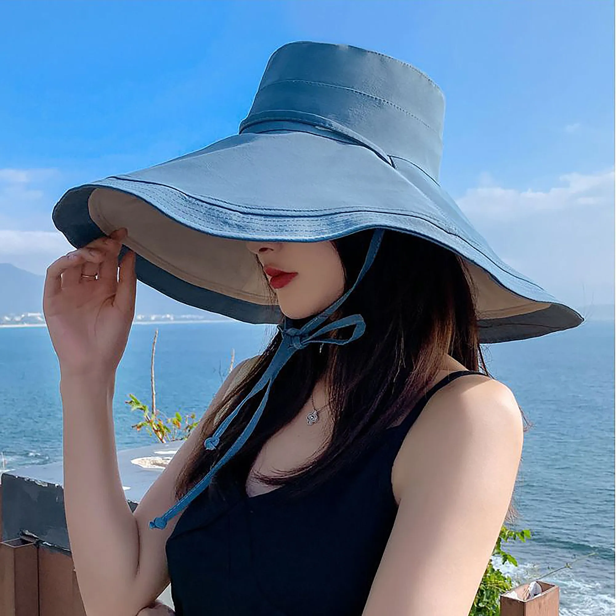 Anna-Kaci Women's Reversible Wide - Brim Sun Hat with Adjustable Chin Strap sold by Anna-Kaci product image thumbnail 3