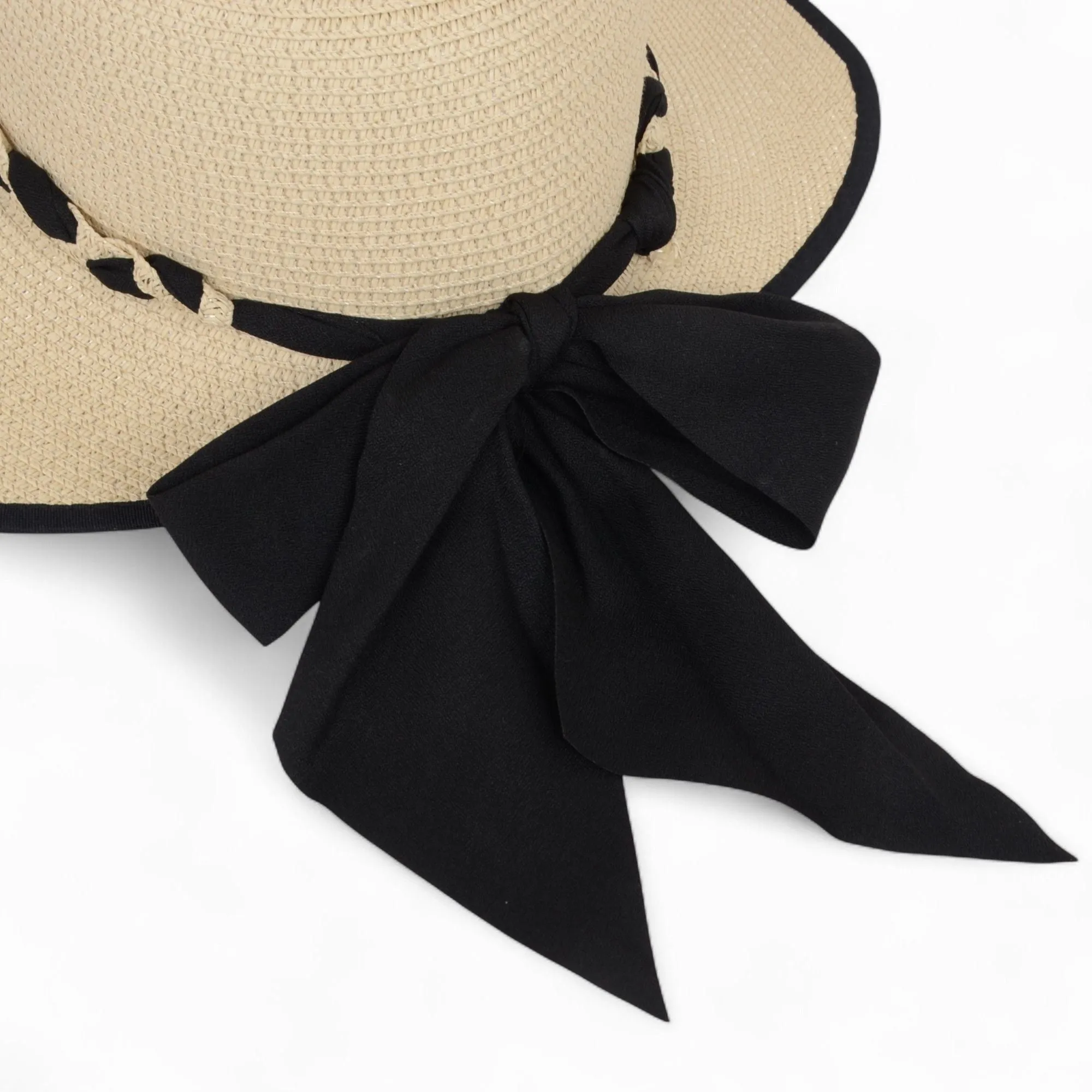 Anna-Kaci Women's Wide Brim Straw Hat with Braided Band and Contrast Bow Detail sold by Anna-Kaci product image thumbnail 5
