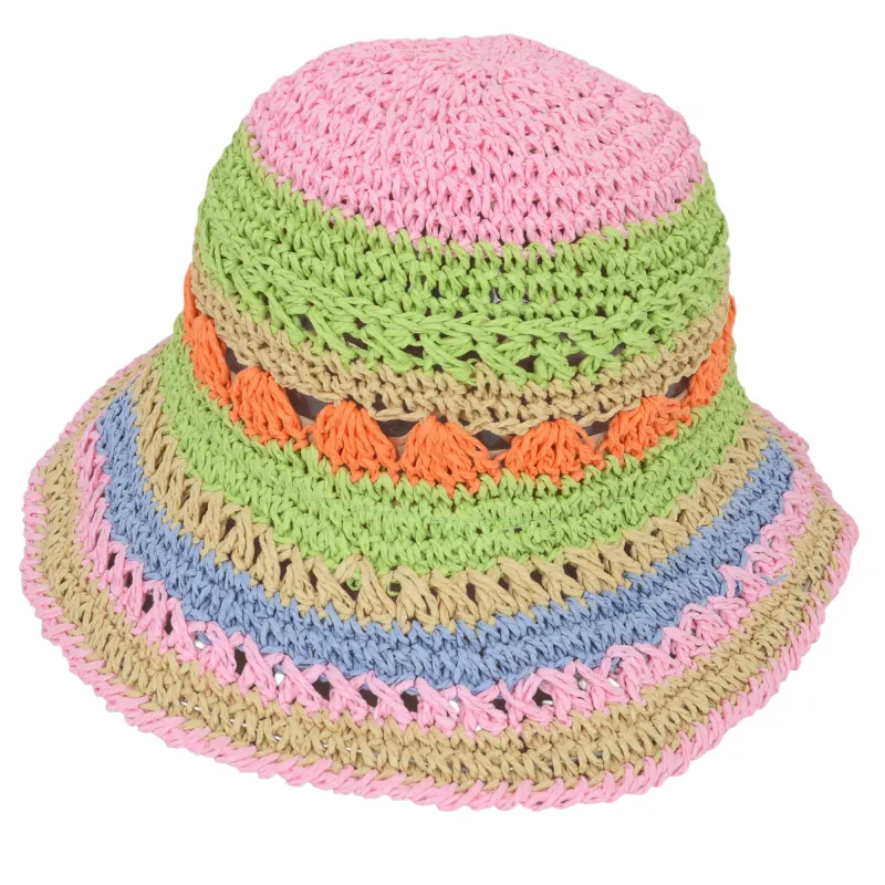 Anna-Kaci Women's Vibrant Multicolored Crochet Bucket Hat sold by Anna-Kaci