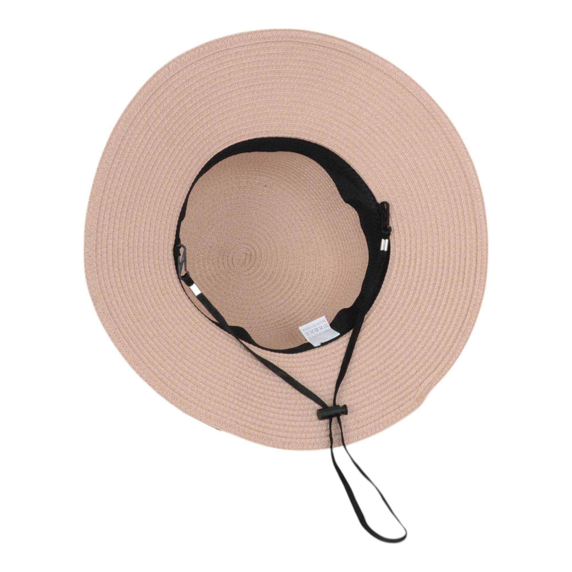 Anna-Kaci Wide Brim Straw Sun Hat with Black Ribbon Bow Adjustable Chin Strap Inner Sweatband for Outdoor and Travel Use sold by Anna-Kaci product image thumbnail 4