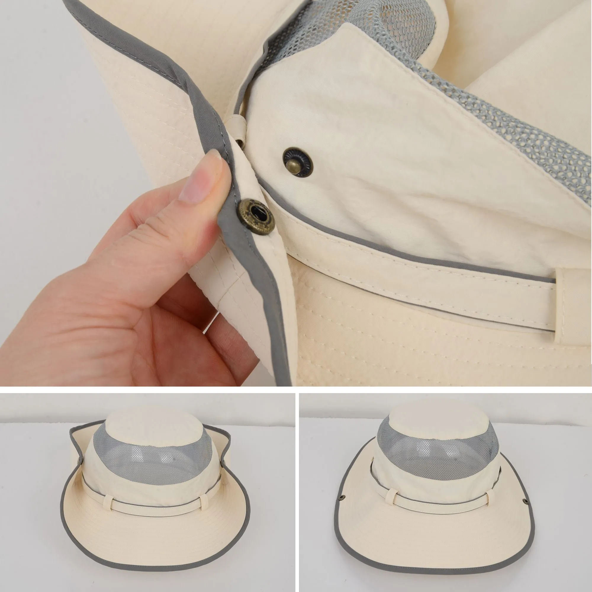 Anna-Kaci Wide Brim Outdoor Hat with Mesh Ventilation Snap-Up Sides and Chin Strap for Hiking, Beach, Travel, and Sun Protection sold by Anna-Kaci product image thumbnail 3