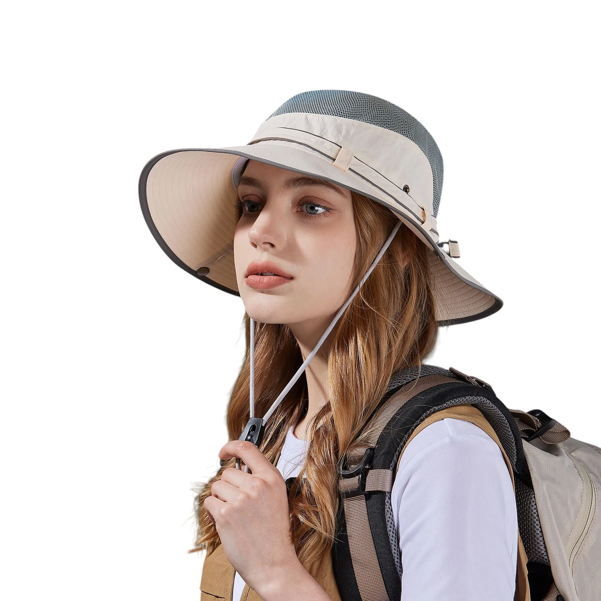 Anna-Kaci Wide Brim Outdoor Hat with Mesh Ventilation Snap-Up Sides and Chin Strap for Hiking, Beach, Travel, and Sun Protection sold by Anna-Kaci product image thumbnail 2