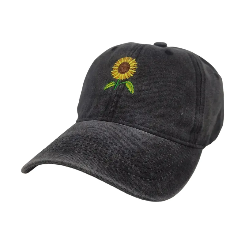 Anna-Kaci Women's Baseball Cap with Sunflower Embroidery sold by Anna-Kaci