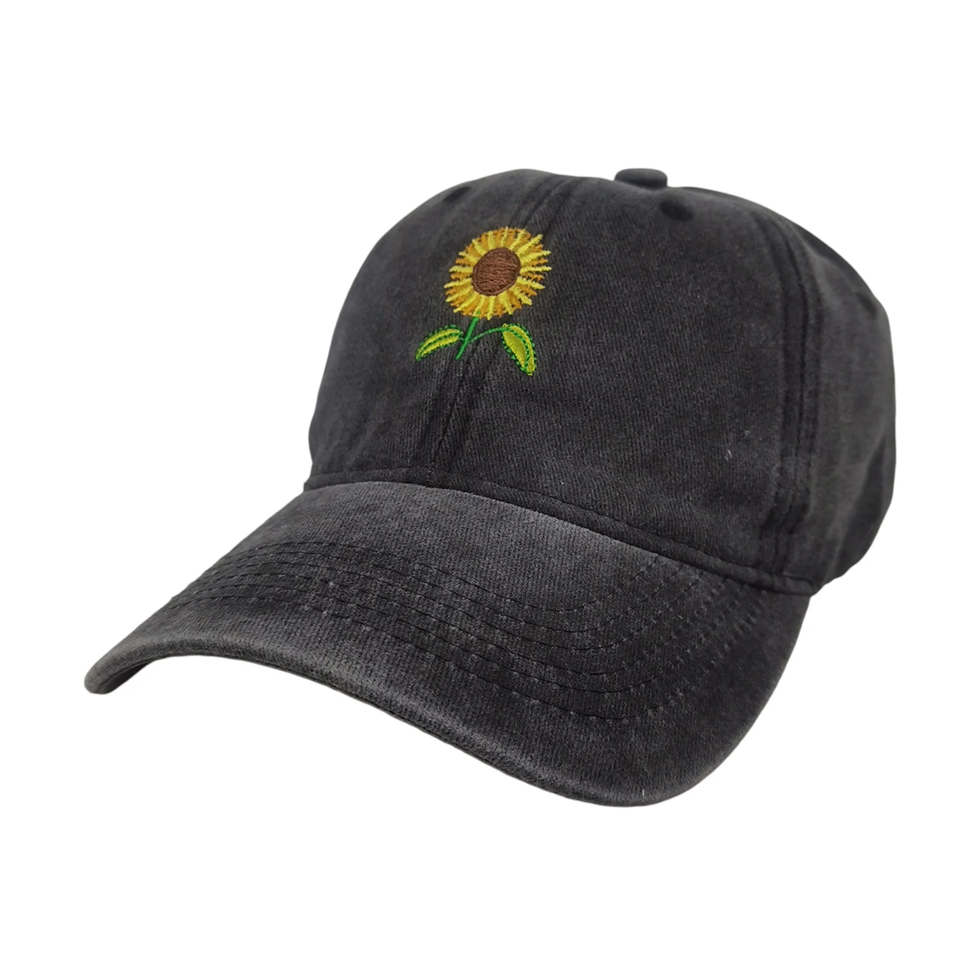 Anna-Kaci Women's Baseball Cap with Sunflower Embroidery sold by Anna-Kaci