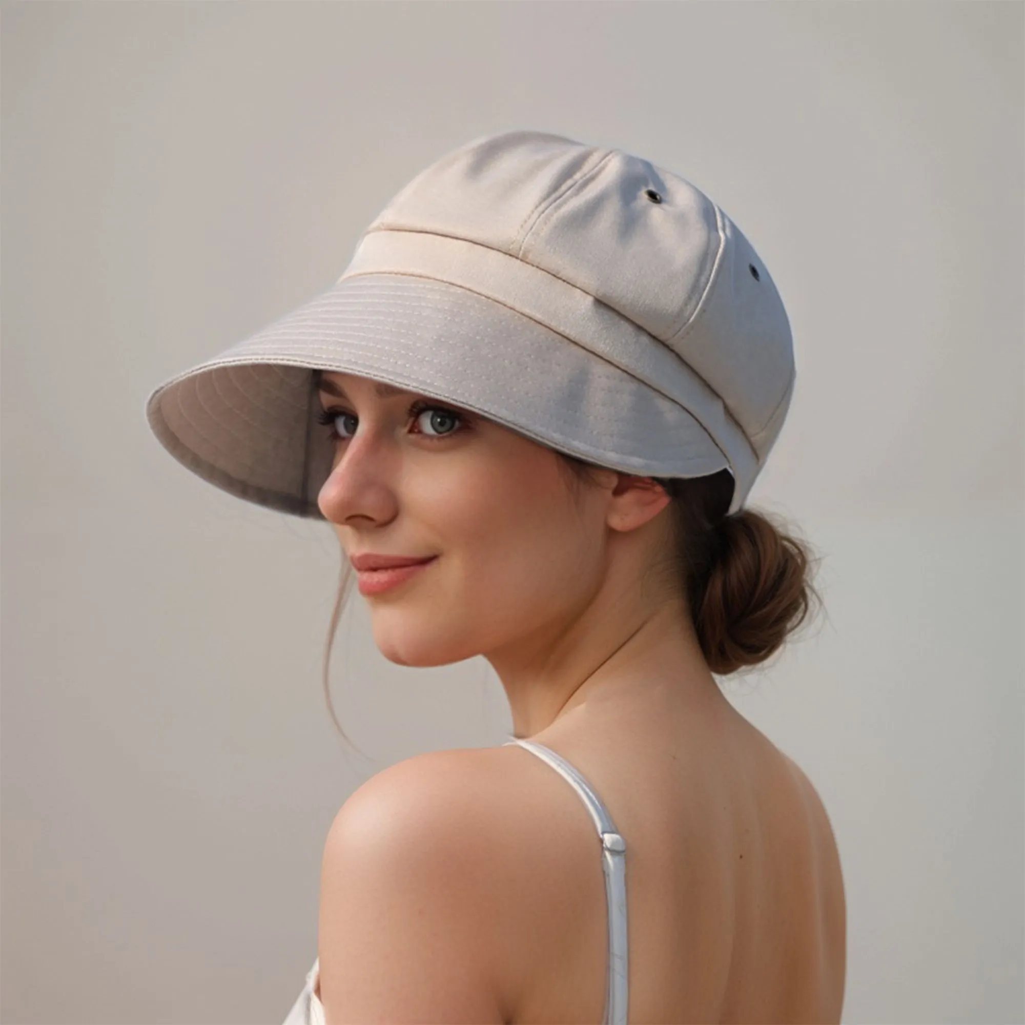 Anna-Kaci Womens Wide Brim Baseball Cap Bundle with UV Protection Ponytail Hole and Ventilated Eyelets Casual Outdoor Style sold by Anna-Kaci product image thumbnail 3