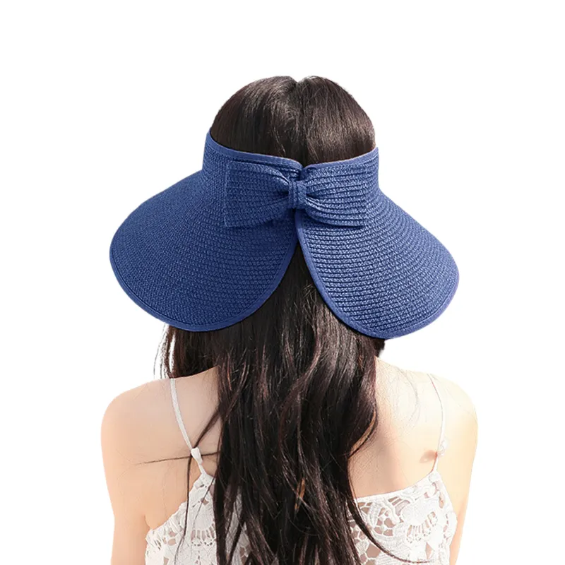 Anna-Kaci Women's Wide Brim Visor Hat with Bow Detail Adjustable Velcro Closure for Beach or Outdoor Protection sold by Anna-Kaci