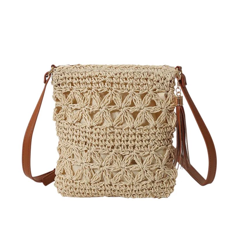 Anna-Kaci Women's Bohemian Crochet Shoulder Bag with Leather Straps sold by Anna-Kaci