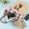Anna-Kaci Women's Rustic Straw Shoulder Bag with Leather Accents sold by Anna-Kaci
