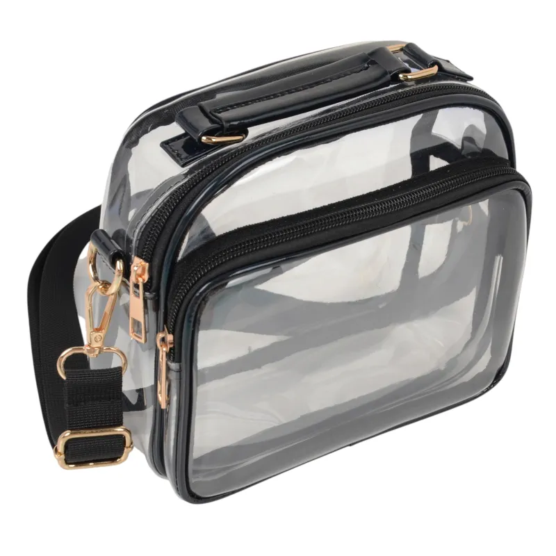 Anna-Kaci Trendy Clear Transparent Women's Shoulder Bag with Iridescent Trim sold by Anna-Kaci