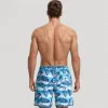 Anna-Kaci Swim Men's Tropical Leaf Print Swim Trunks with Adjustable Drawstring Waist and Quick-Dry Striped Fabric sold by Anna-Kaci