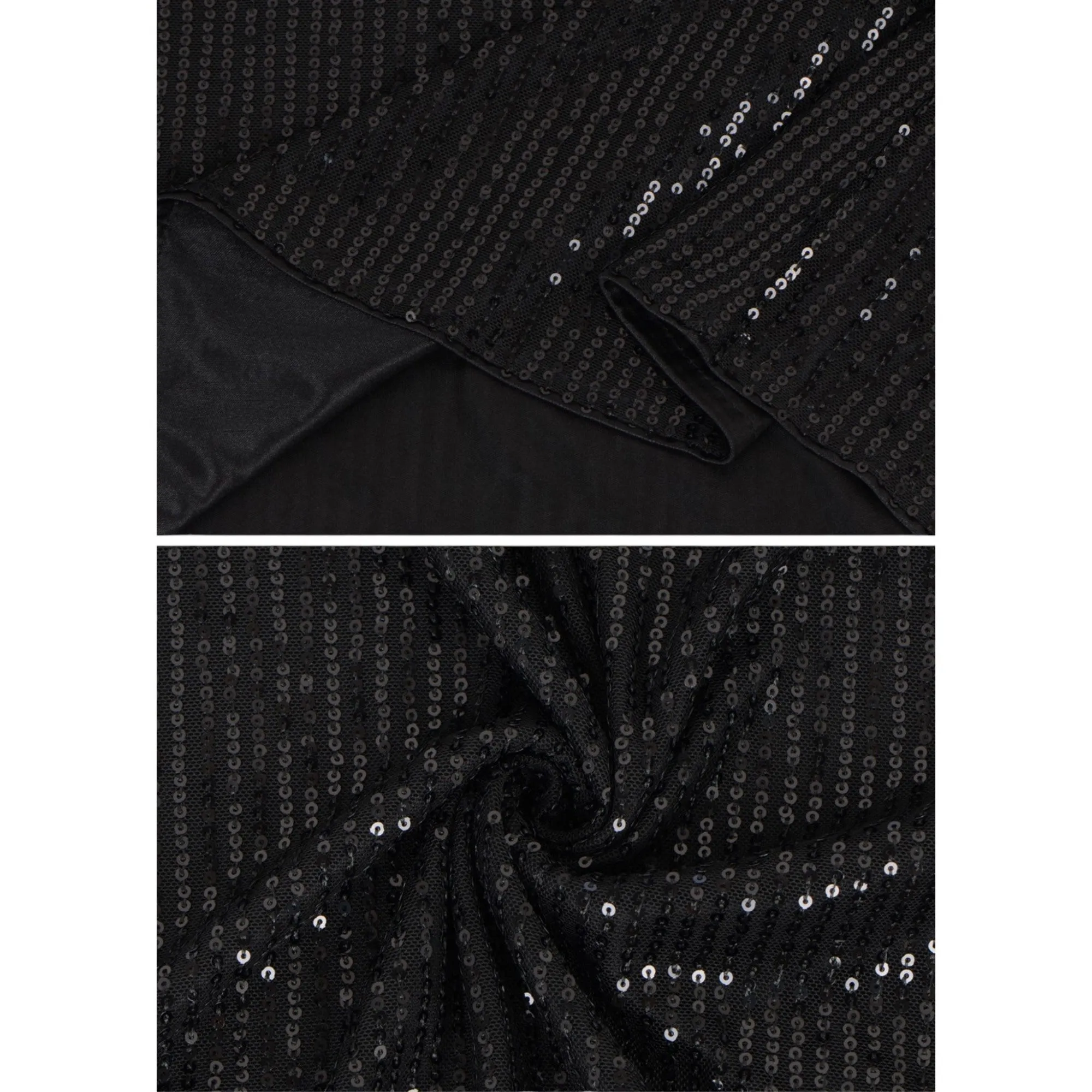 Anna-Kaci Women's Sheer Mesh Long Sleeve Top with Sequin Front Panel and Crew Neckline sold by Anna-Kaci product image thumbnail 5