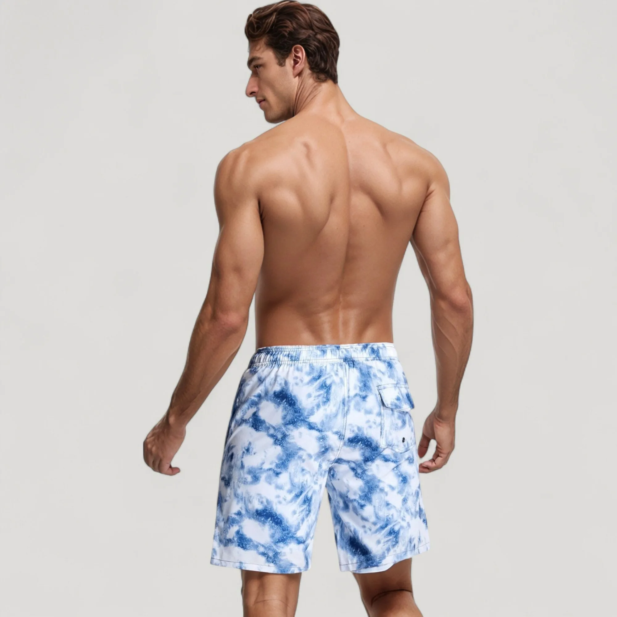 Anna-Kaci Swim Men's Cloud Wash Swim Trunks with Elastic Drawstring Waist and Lightweight Quick-Dry Fabric sold by Anna-Kaci product image thumbnail 5