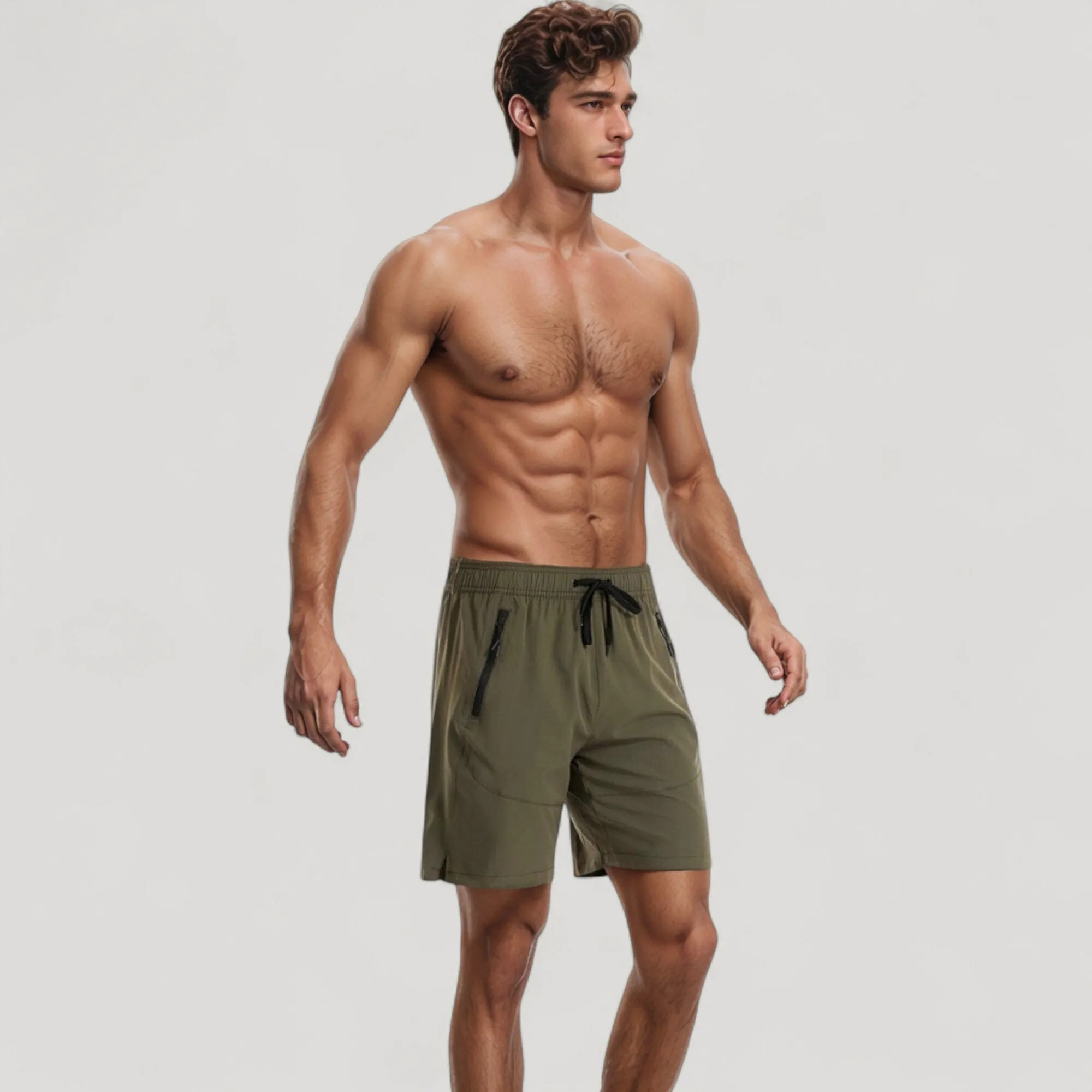 Anna-Kaci Swim Men's Swim Trunks with Zipper Pockets and Adjustable Drawstring Waistband for Everyday Comfort sold by Anna-Kaci product image thumbnail 2