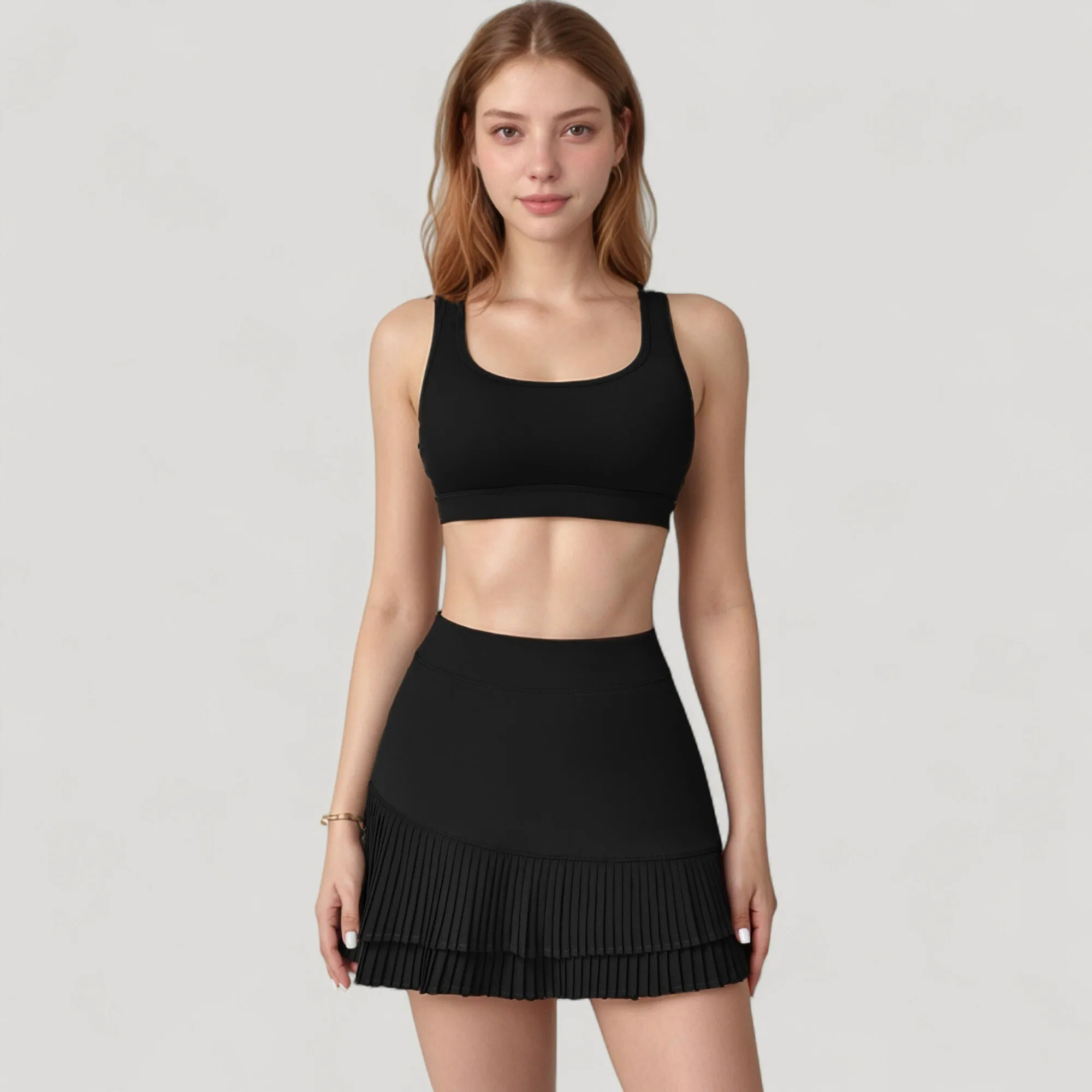 Anna-Kaci Women's Scoop Neck Sports Bra with Wide Shoulder Straps and Soft Stretch Fabric for Low to Medium Impact sold by Anna-Kaci product image thumbnail 2