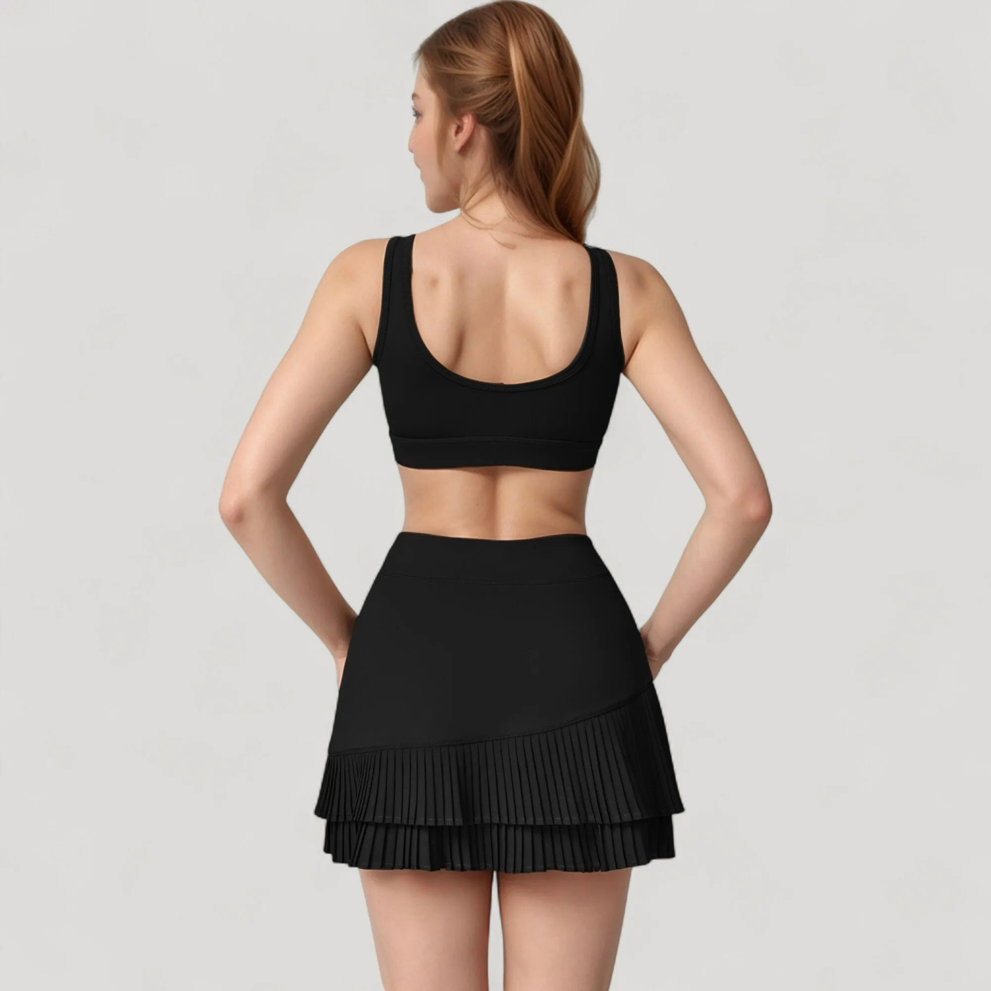 Anna-Kaci Women's Scoop Neck Sports Bra with Wide Shoulder Straps and Soft Stretch Fabric for Low to Medium Impact sold by Anna-Kaci product image thumbnail 5