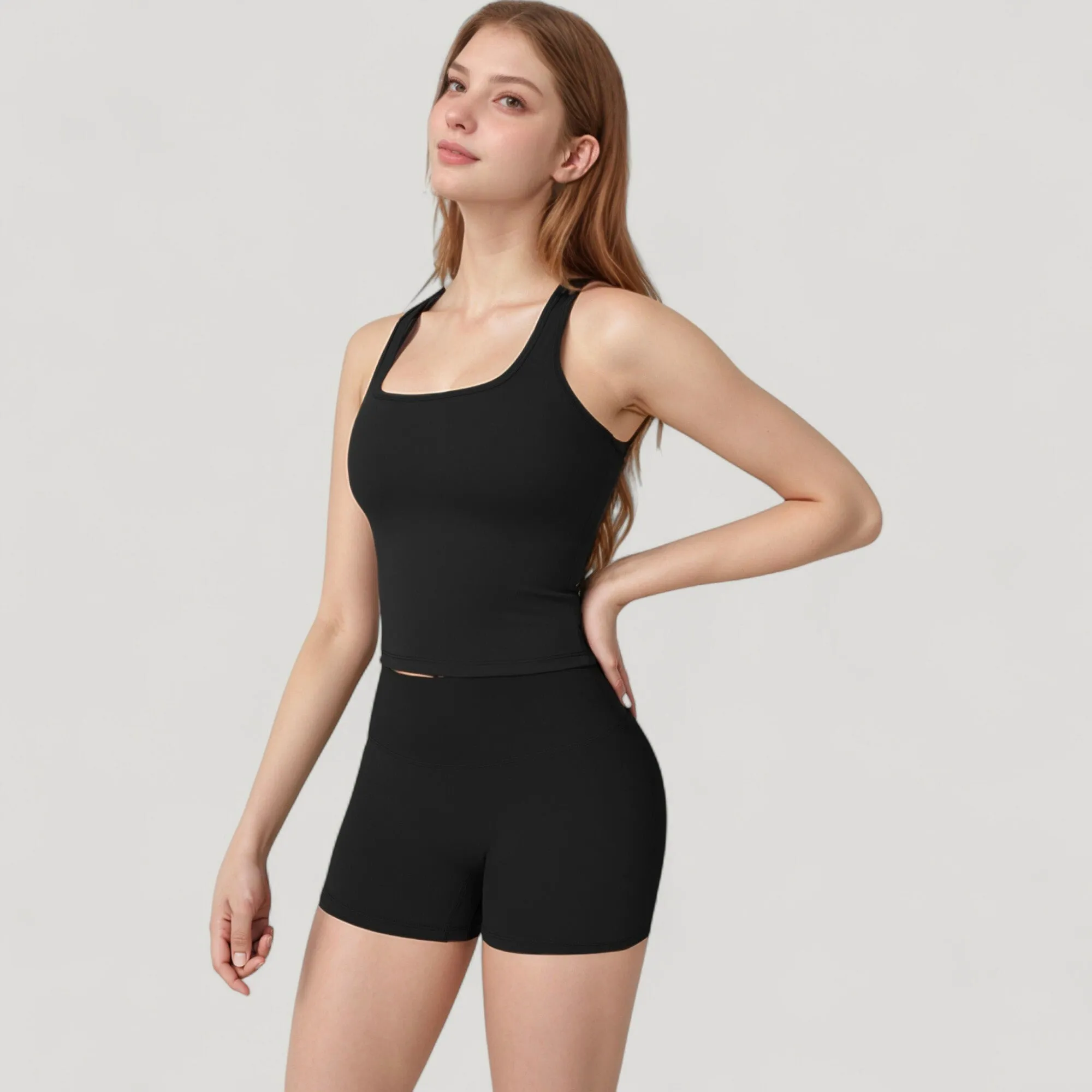 Anna-Kaci Active Women's Square Neck Active Tank Top with Built-In Bra and Racerback Design for Comfort and Movement sold by Anna-Kaci product image thumbnail 3